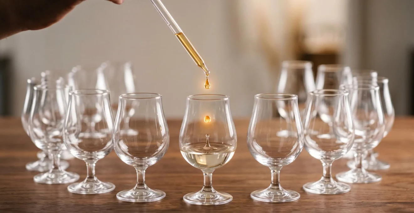 Une goutte de produit tombant dans un verre, symbolisant le passage de l'essai gratuit a la fidelisation client